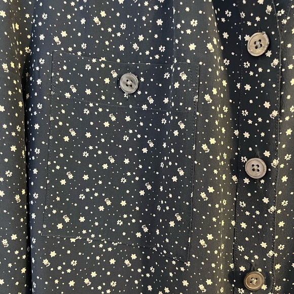 Club Monaco Silk Dark Floral Blouse - Picture 3 of 5